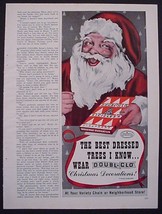 Rare 1950 Print Ad Best Dressed Trees I Know...wear DOUBLE-CLO - Santa  - £12.37 GBP