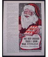 Rare 1950 Print Ad Best Dressed Trees I Know...wear DOUBLE-CLO - Santa  - £12.13 GBP