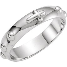 5mm Rosary Ring Real Solid .925 Sterling Silver Size 8 - $93.89 CAD