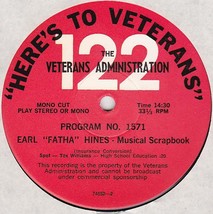 Al Jarreau / Earl &quot;Fatha&quot; Hines Lp Here&#39;s To Veterans Radio Show - £12.66 GBP