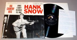 Hank Snow Lp + Signed Letter   Rca Lpm2458 Big Country Hits (1961) - £99.94 GBP