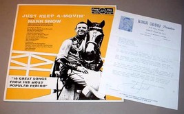 Hank Snow Import Lp + Signed Letter   Just Keep A Movin&#39; - £119.90 GBP