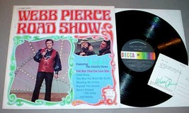 Webb Pierce Lp + Signed Postcard   Decca Dl75280 Road Show - $35.00