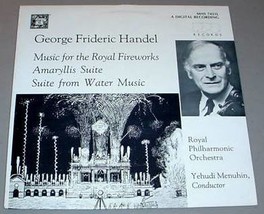 Yehudi Menuhin Lp   Handel Fireworks, Amaryllis, Water - £10.99 GBP