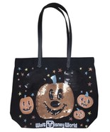 Disney Parks Halloween Mickey Mouse Pumpkin Sequin Tote in Black NEW WT - $352.35 MXN