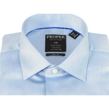Men's Shirt Christopher Lena PROPER 100% Cotton Wrinkle Free p720ttsr Blue Slim image 2
