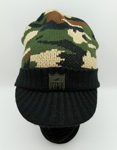 Reebok NFL Shield Logo Adult Green Camo Beanie with Bill - $9.50