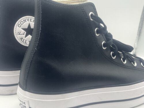 Converse Lift High Top Black/White Leather - Size 8 Women’s - $69.99