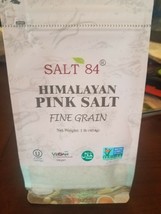 1lb SALT 84 Himalayan Pink Salt Fine Grain Kosher Vegan Certified Halal Non-Gmo - £14.76 GBP