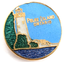 VTG Pelee Island Lighthouse Lake Erie Ontario Canada Enamel Souvenir Pin... - $11.69