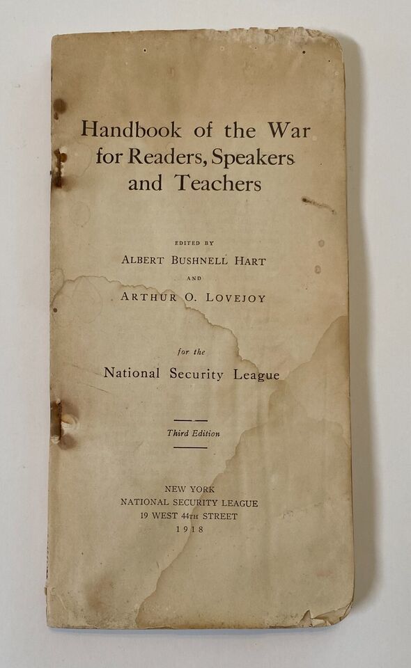 Primary image for Handbook of the War for Readers Speakers Teachers National Security League 1918