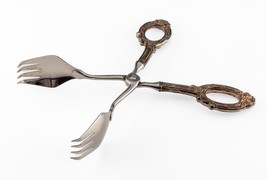 Allemand Vintage Pastry Sandwich Pinces Avec Argent Sterling Poignées Su... - $251.86