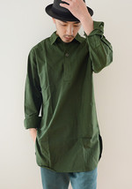 New vintage 1970s Swedish army collared pullover shirt military m59 roun... - $30.00
