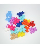20 Resin Buttons Colorful Bear Jewelry Making Sewing Supplies Assorted Lot - $7.57 CAD