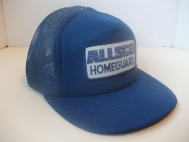 Allsco Homeguard Patch Hat Vintage Blue Snapback Trucker Cap - £12.11 GBP