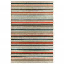 HomeRoots 388356 6 x 9 ft. Gray &amp; Blue Geometric Indoor &amp; Outdoor Area Rug - £163.30 GBP