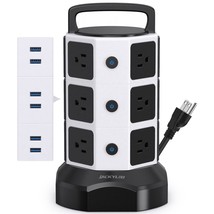 Power Strip Tower Surge Protector, 1625W 13A Outlet Surge Electric Tower, 12 Out - £46.42 GBP
