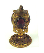 Antique Vtg Français Doré Filigrane Orné Violet Pierre Gemme Briquet - €244,77 EUR