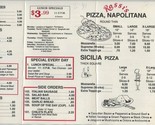 Rossi&#39;s Pizza Napolitana Menu Padre Boulevard South Padre Island Texas 1991 - $17.82