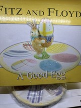 Fitz &amp; Floyd A Good Egg Tray Salt &amp; Pepper Ceramic Easter Dish Tray 2005... - $16.82