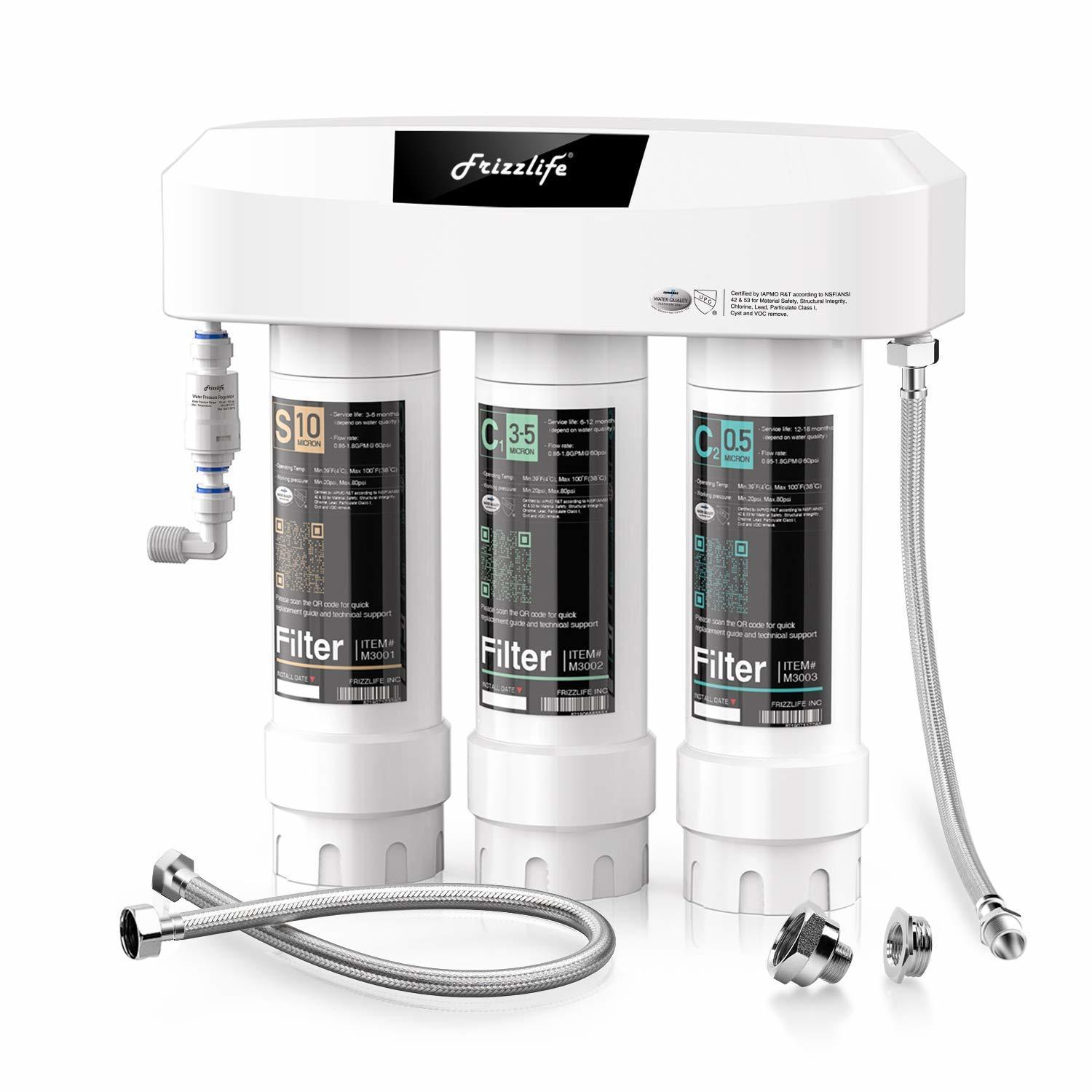 Primary image for Frizzlife Under Sink Water Filter System Sk99-New, Direct Connect,, Odor