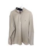 Izod Sweater XXL Mens Beige Logo Embroidered Quarter Zip Long Sleeves Kn... - £16.67 GBP
