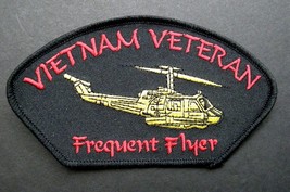 VIETNAM VETERAN FREQUENT FLYER HUEY EMBROIDERED PATCH 5 X 3 INCHES - £4.40 GBP