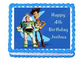 Buzz Lightyear and Woody Toy Story edible cake topper frosting sheet decoration - £7.94 GBP+