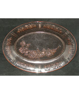 Vintage Pink Depression Glass Oval Platter Rose Pattern 12.5 Inch - £29.44 GBP