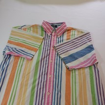 Nautica Men's Multicolor Stripes Cotton Button-Down Collar Shirt Short Sleeve M image 9