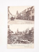 WWI Paris France Orchard Street Before &amp; After Bombardment Postcard Unposted - £12.22 GBP