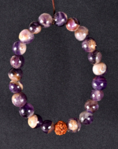 super seven melody stone stretchable  bracelet with center rudraksha bead #5586 - £20.99 GBP