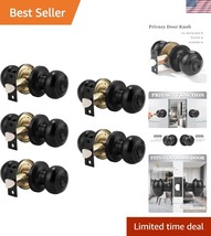 Stylish Black 5-Pack Privacy Door Knob Set - Keyless &amp; Easy Installation - $45.00