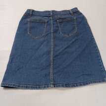 Croft & Barrow Classic Fit Stretch Women's Blue Cotton Blend Denim Skirt Size 4 image 2