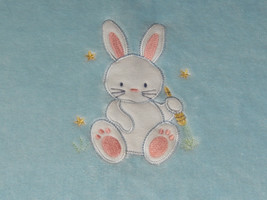 Sam Salem &amp; Son Blue Bunny Rabbit Baby Security Blanket Lovey 40&quot; x 30&quot; Carrot - £15.92 GBP