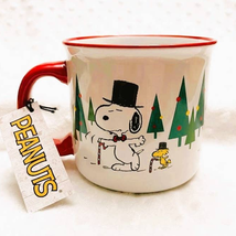 Snoopy &amp; Woodstock Top Hat &amp; Bow Tie Festive XL 22oz Ceramic Coffee Mug-NEW - £12.86 GBP