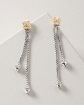 White House Black Market Women&#39;s Mixed-Metal Rope Linear Earrings, Metallic NWT - £19.61 GBP