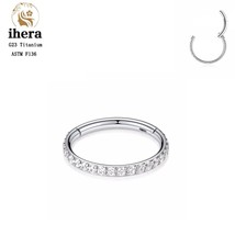 Anium silver colors round earrings cz zirconia body clips hoop nose rings women men ear thumb200