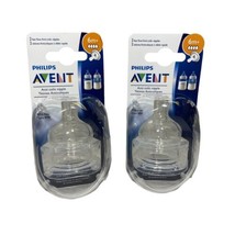 PHILIPS AVENT ANTI-COLIC NIPPLES - FLOW 4 FAST FLOW - 6M+ - 2 Packs (4 N... - £6.12 GBP