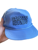 Vintage Cayman Islands Snapback Hat Rope Cap Blue nylon KC - £15.94 GBP