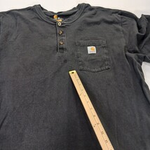 Carhartt K84 BLK Men's Black Henley Cotton Pocket Shirt Short Sleeve Size 2XL image 3