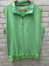 Men&#39;s NWT Sleeveless Collared Zip Vest Shirt Size XL Green Perry Golf Tour  - $19.80