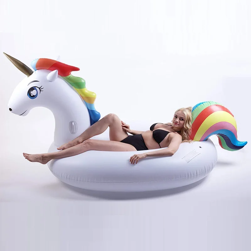 185cm Giant Inflatable Unicorn Pool Float Ride-On Pegasus Swimming Ring For - £38.26 GBP+