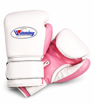 Winning Pink White Boxing Gloves Strap Training Sparring Premium Pro Gear - $145.00