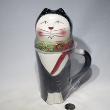 Oneida Christmas Cats Mug w/ Lid 16 oz Figural Kitty Factory Sealed - $14.95