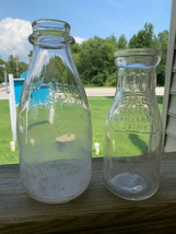 Vtg Fairfield Western Maryland Dairy &amp; Green Spring Dairy Clear Glass Bottle Lot - £23.94 GBP