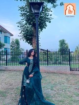 Blue New Designer Party Wear Look Georgette Top Plazzo &amp; Dupatta Set wit... - $55.00