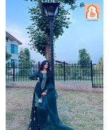 Blue New Designer Party Wear Look Georgette Top Plazzo &amp; Dupatta Set wit... - $55.00