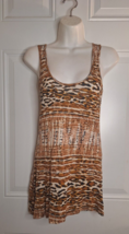 Jessica Simpson Animal Print Lightweight Soft Sleeveless Tunic Top Dress XS - £7.27 GBP