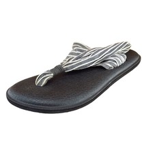 Sanuk Sz 6 M Gray Slingback Fabric Women Sandals 10535 - £15.68 GBP